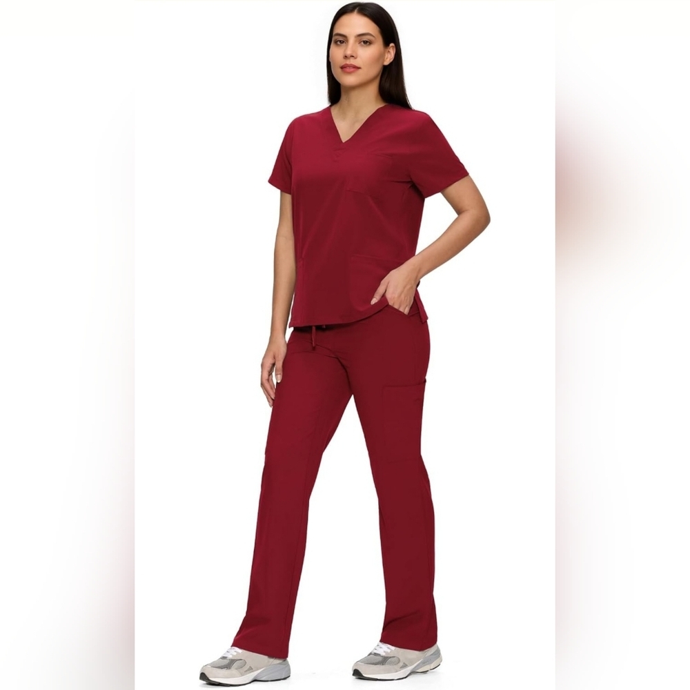 New with Tags Burgundy Women’s Scrub Set – Size XXL - Picture 3 of 6